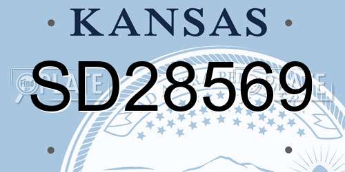 SD28569 Kansas License Plate