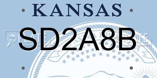 SD2A8B Kansas License Plate