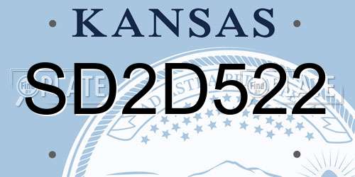 SD2D522 Kansas License Plate