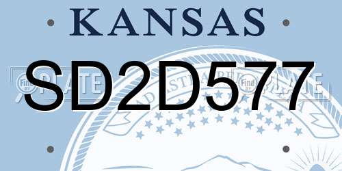 SD2D577 Kansas License Plate