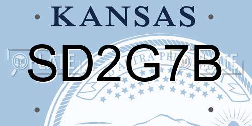 SD2G7B Kansas License Plate