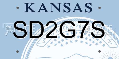 SD2G7S Kansas License Plate