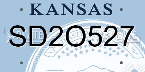SD2O527 Kansas License Plate