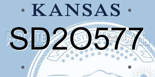 SD2O577 Kansas License Plate