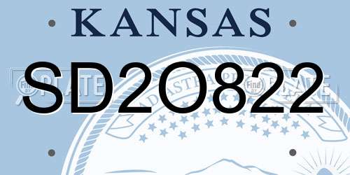SD2O822 Kansas License Plate