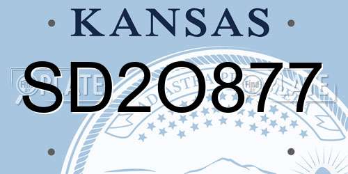 SD2O877 Kansas License Plate