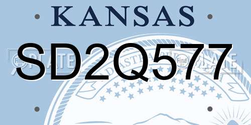 SD2Q577 Kansas License Plate