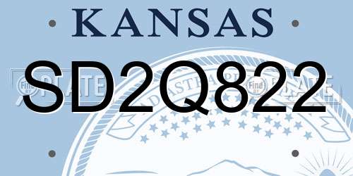 SD2Q822 Kansas License Plate