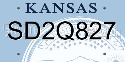 SD2Q827 Kansas License Plate