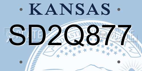 SD2Q877 Kansas License Plate