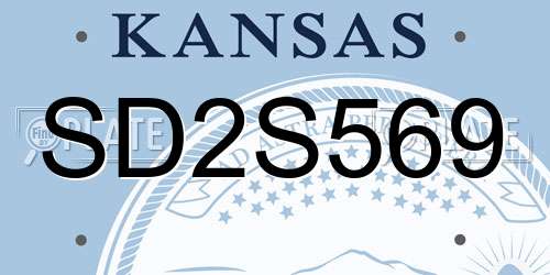 SD2S569 Kansas License Plate