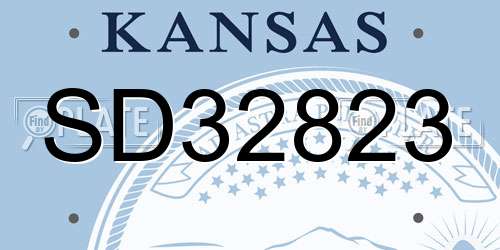 SD32823 Kansas License Plate