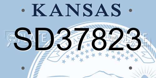 SD37823 Kansas License Plate