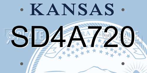 SD4A720 Kansas License Plate