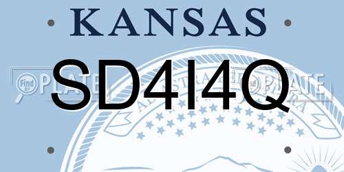 SD4I4Q Kansas License Plate
