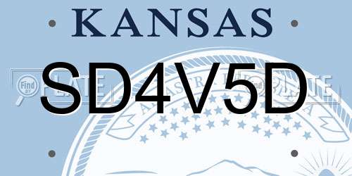 SD4V5D Kansas License Plate