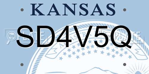 SD4V5Q Kansas License Plate