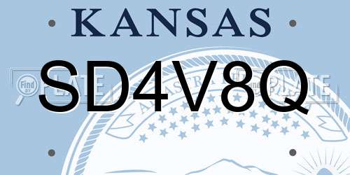 SD4V8Q Kansas License Plate