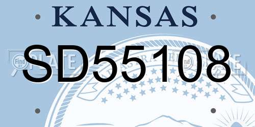SD55108 Kansas License Plate