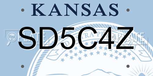SD5C4Z Kansas License Plate