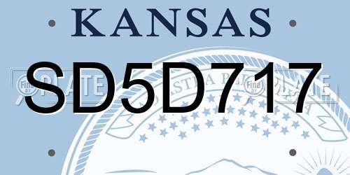 SD5D717 Kansas License Plate