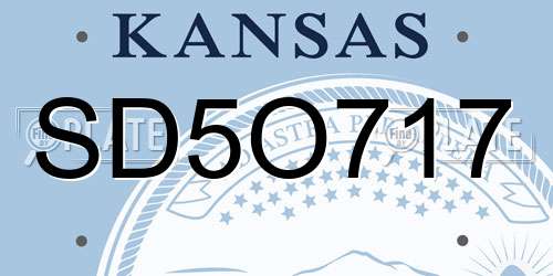 SD5O717 Kansas License Plate