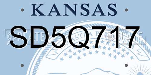 SD5Q717 Kansas License Plate