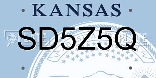 SD5Z5Q Kansas License Plate