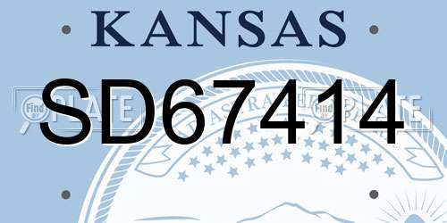 SD67414 Kansas License Plate