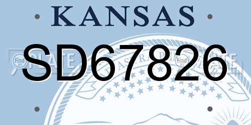 SD67826 Kansas License Plate