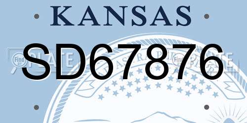 SD67876 Kansas License Plate