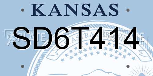 SD6T414 Kansas License Plate