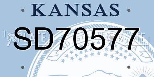 SD70577 Kansas License Plate