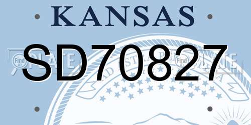 SD70827 Kansas License Plate
