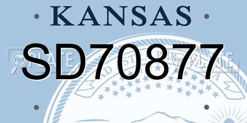 SD70877 Kansas License Plate