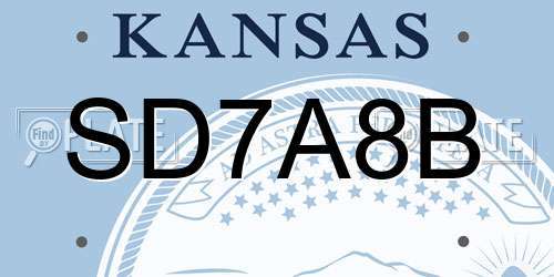 SD7A8B Kansas License Plate
