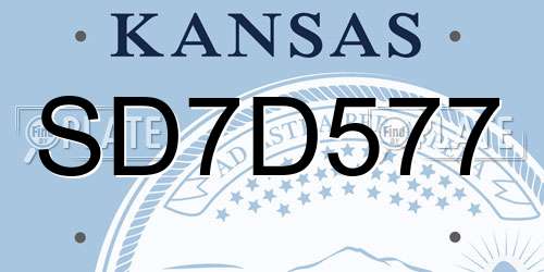 SD7D577 Kansas License Plate