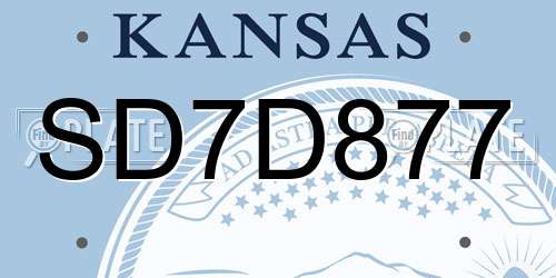 SD7D877 Kansas License Plate