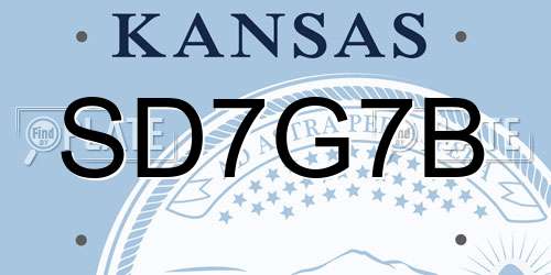SD7G7B Kansas License Plate