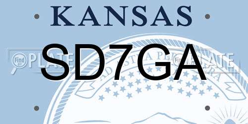 SD7GA Kansas License Plate