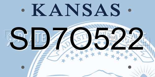 SD7O522 Kansas License Plate