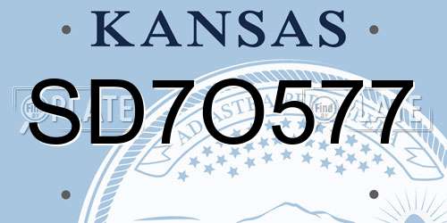 SD7O577 Kansas License Plate