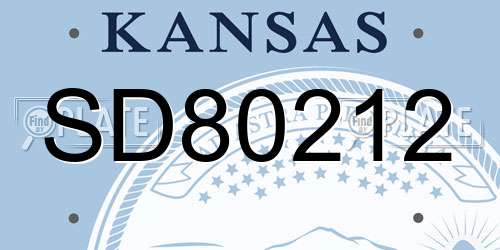 SD80212 Kansas License Plate