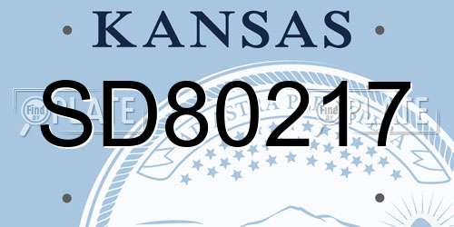 SD80217 Kansas License Plate