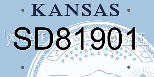 SD81901 Kansas License Plate