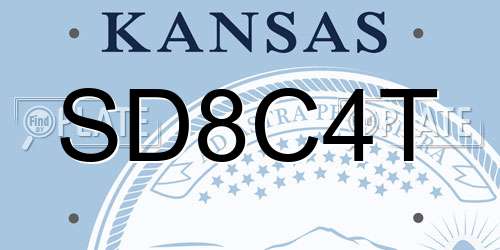 SD8C4T Kansas License Plate