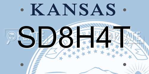 SD8H4T Kansas License Plate
