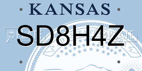 SD8H4Z Kansas License Plate