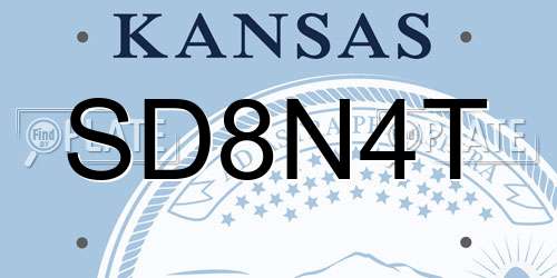 SD8N4T Kansas License Plate