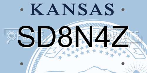 SD8N4Z Kansas License Plate